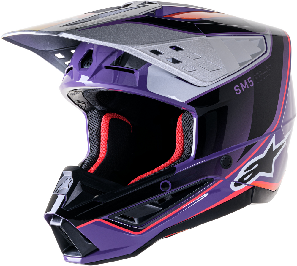 ALPINESTARS S-M5 SAIL HELMET VIOLET/BLK/SLVR GLOSSY SM ( No Returns)