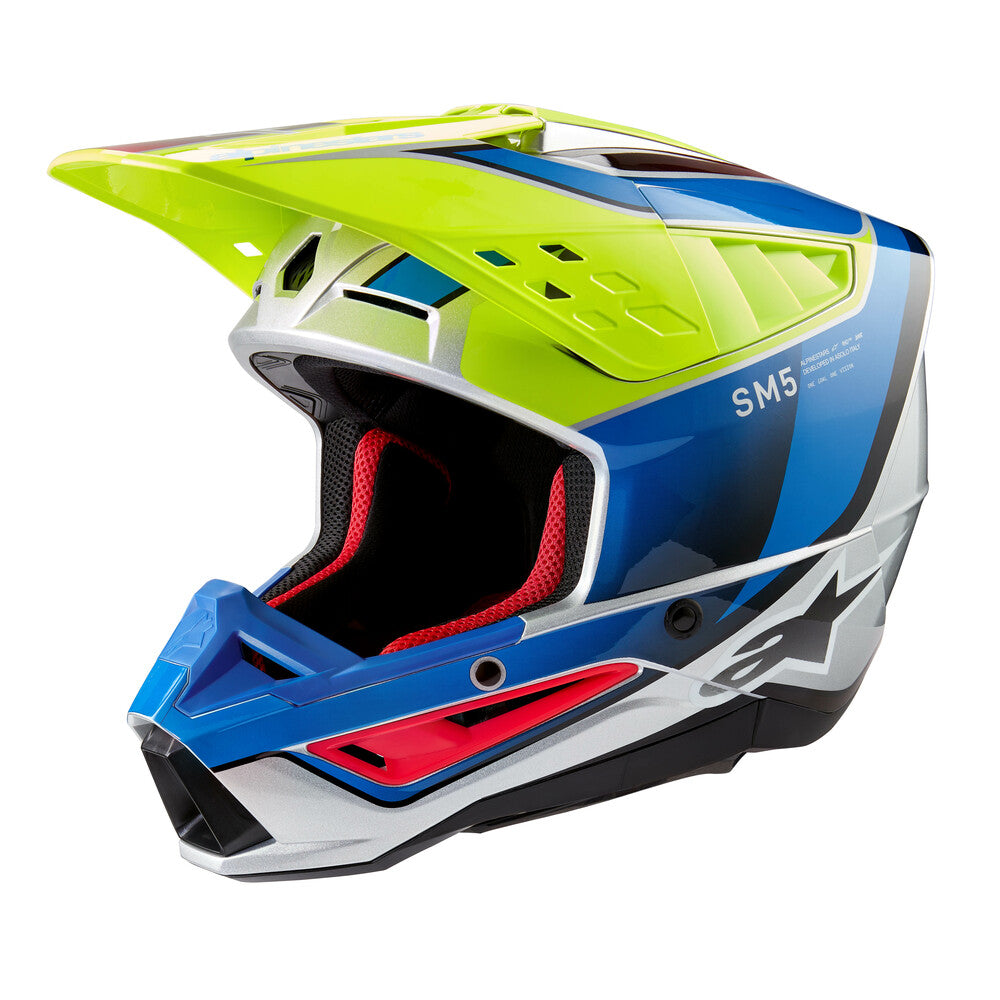ALPINESTARS S-M5 SAIL HELMET YLW FLUO/ENAMEL BLU/SLV (No Returns)