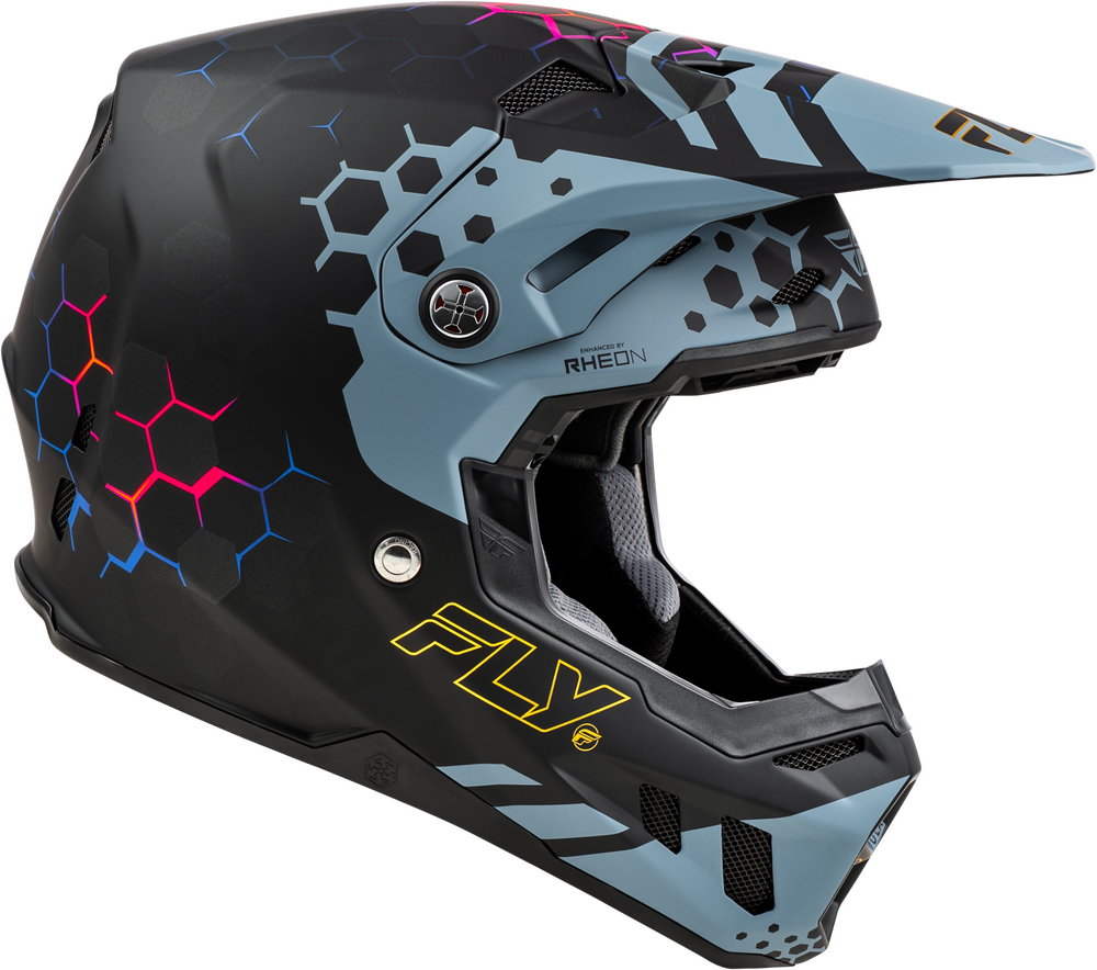 FLY RACING FORMULA CC TEKTONIC HELMET MATTE BLACK/SLATE/BLUE SM