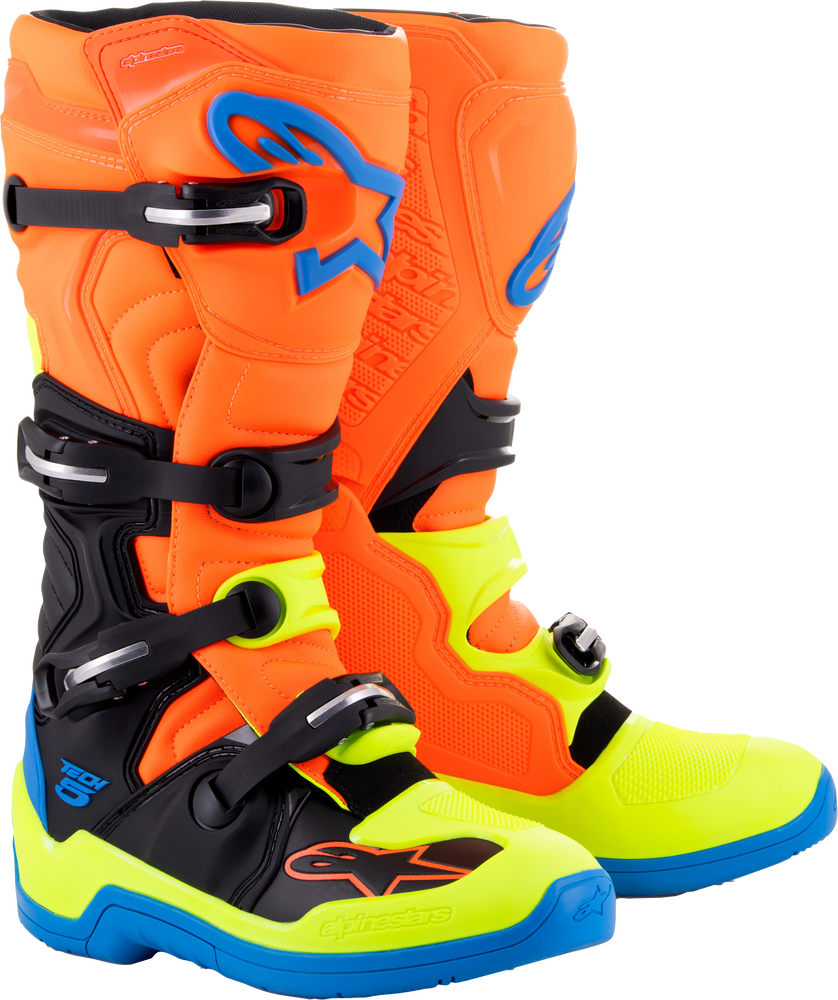 TECH 5 BOOTS BLUE/ORANGE/YELLOW FLUO