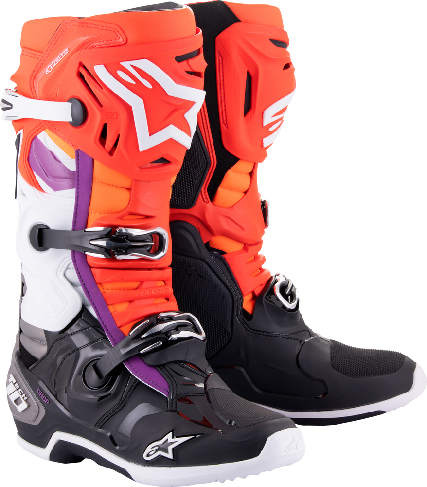 TECH 10 BOOTS BLK/FLO RED/FLO ORG/WHT