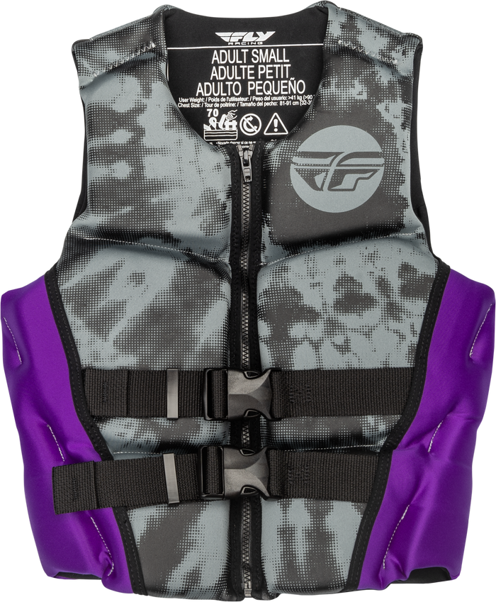 Wmn'S Neoprene Flotation Vest Purple/Grey/Black Sm