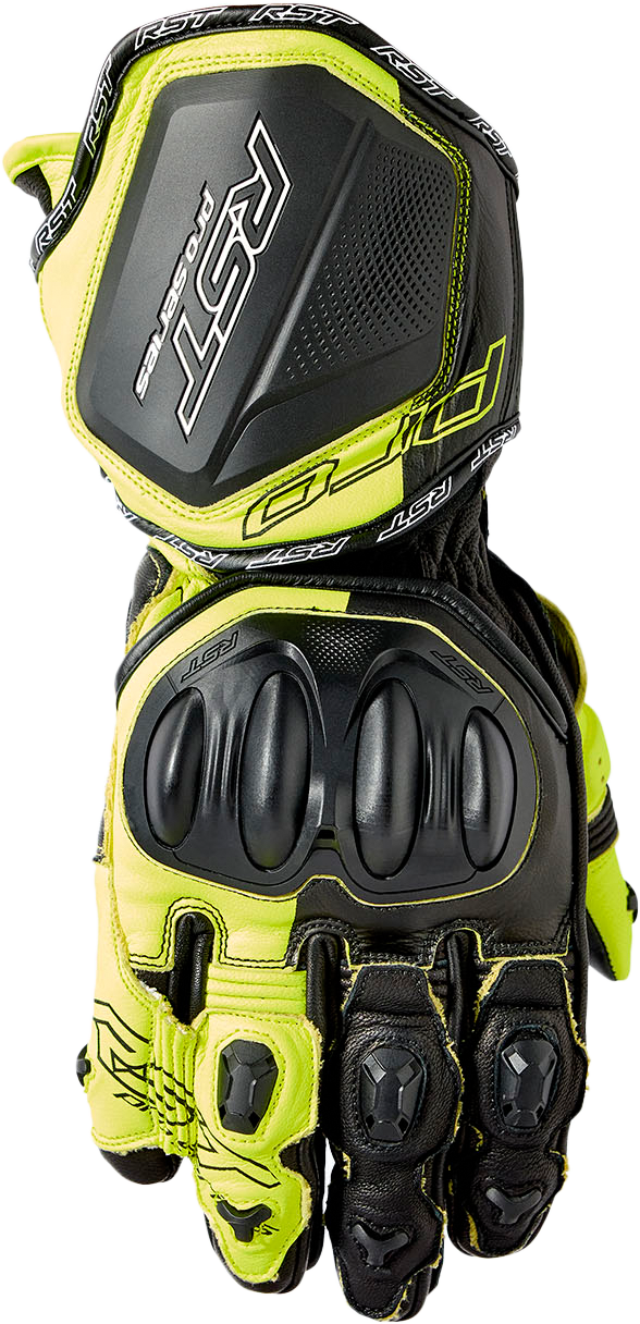 Pro Series Gp D3o Gloves Black/Flo Yellow Leather Md