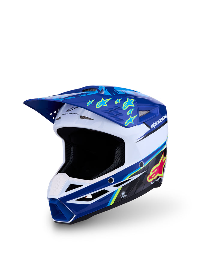 S-M3 Falcon Yth Hlmt Ece06/Dot Blu/Wh/Blk/Pink Fl/Yl Fl Gl Yl