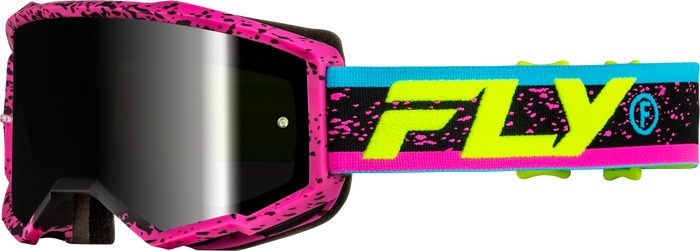 Yth Zone Goggle Pnk/Blk/Hi-Vis W/ Black Mirror/Smoke Lens