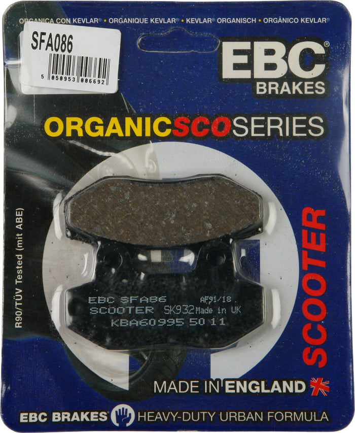 Brake Pads Sfa86 Organic