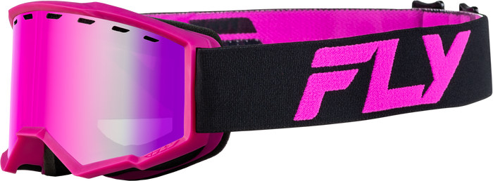 Yth Focus Snow Goggle Blk/Pink W/ Pink Mirror/Rose Lens