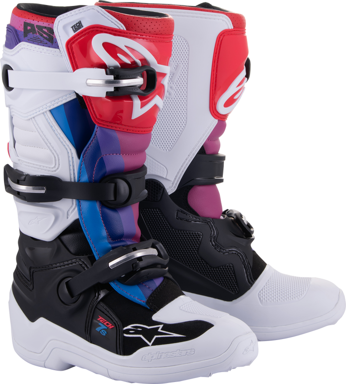 Tech 7s Boots Wht/Blk/Rainbow Sz 7