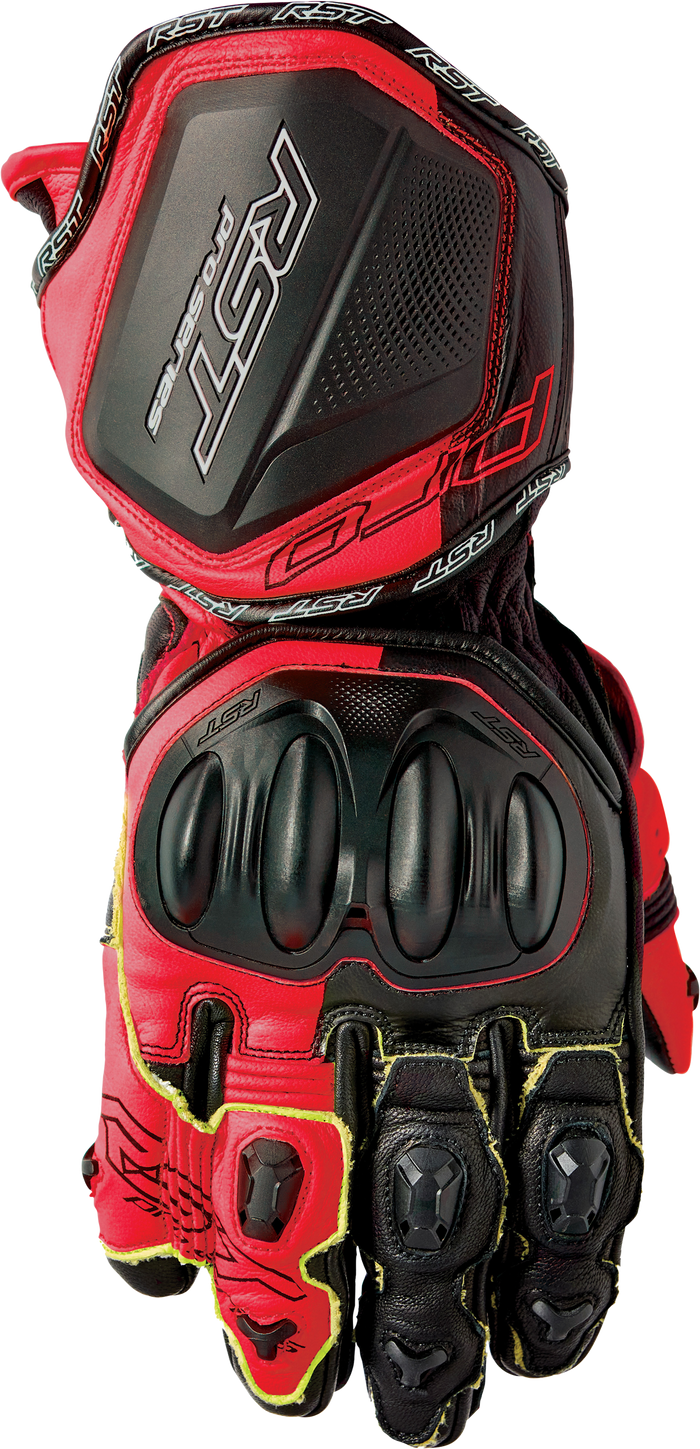 Pro Series Gp D3o Gloves Black/Flo Red Leather 2xl