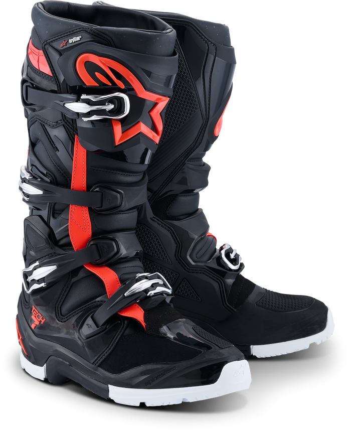 Tech 7 Enduro Drystar Black/Red Fluo/White 8