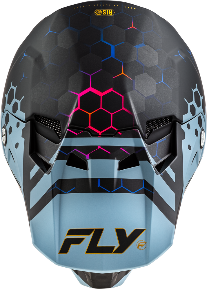 FLY RACING FORMULA CC TEKTONIC HELMET MATTE BLACK/SLATE/BLUE SM