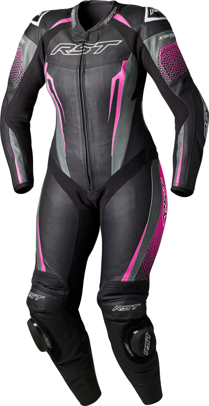 Womens Tractech Evo D3o Suit Black/Pink Leather Xl