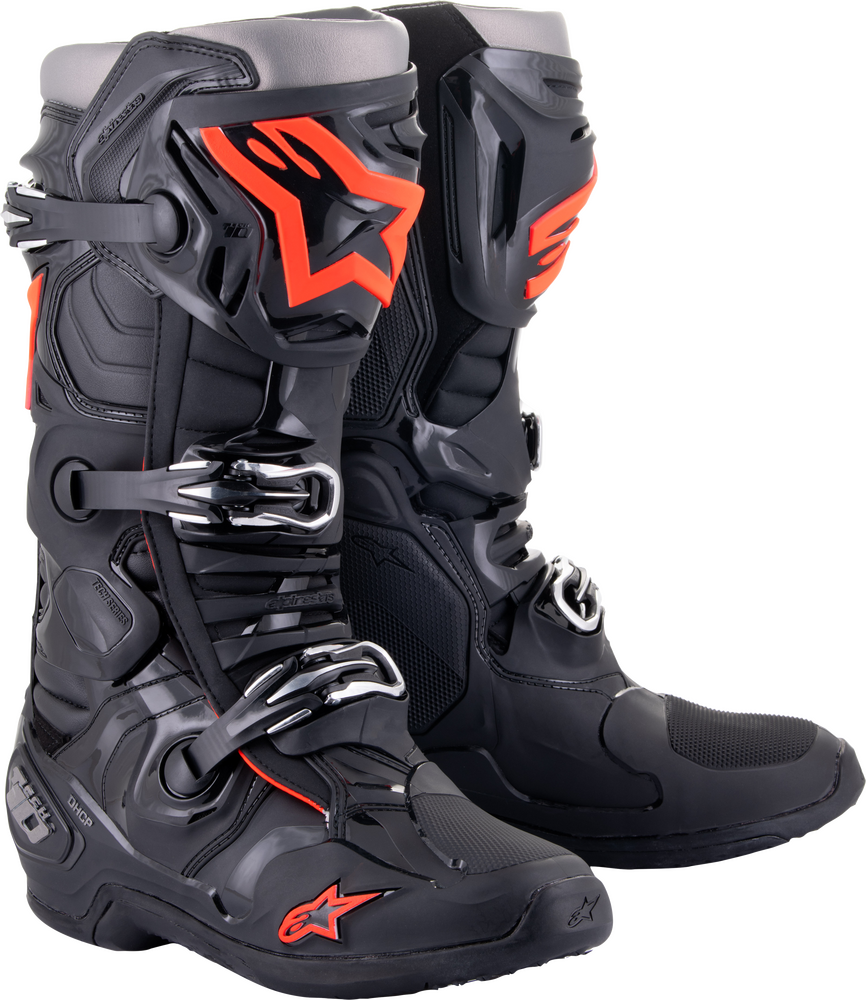 TECH 10 BOOTS BLACK/RED FLUO