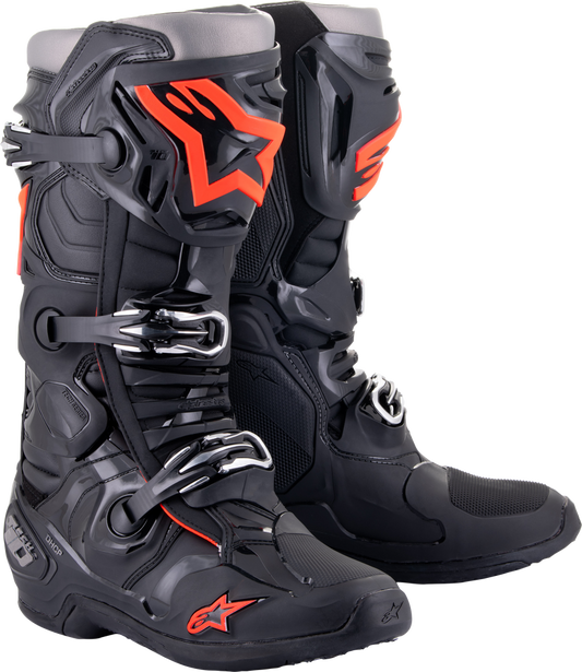 TECH 10 BOOTS BLACK/RED FLUO