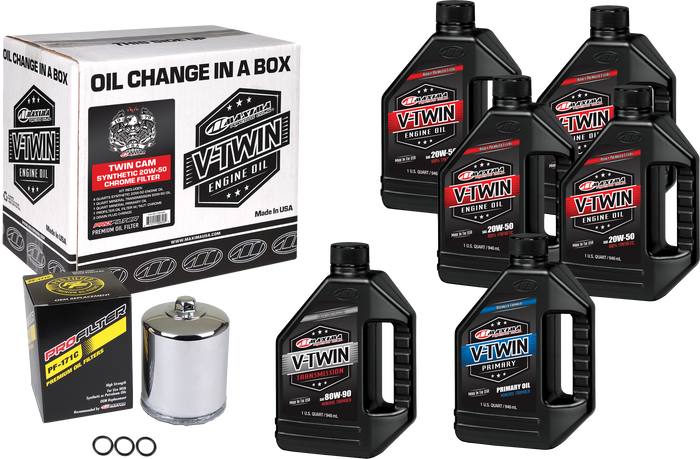 V-Twin Syn Oil Change Kit Tc Chrome Filter