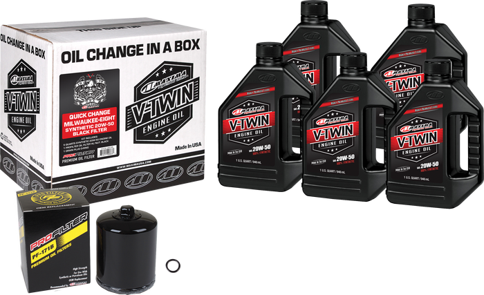 V-Twin Syn Oil Change Kit M8 Black Filter