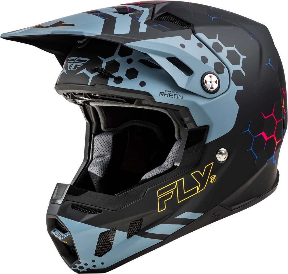 FLY RACING FORMULA CC TEKTONIC HELMET MATTE BLACK/SLATE/BLUE SM