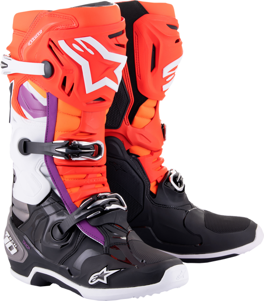 TECH 10 BOOTS BLK/FLO RED/FLO ORG/WHT